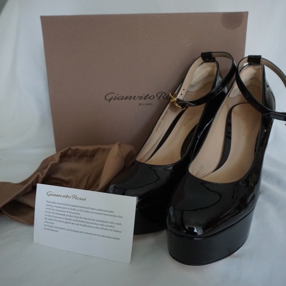 Gianvito Rossi MANILA Black Patent Leather Platform Mary Jane Shoes Trendy!! - Picture 3 of 15